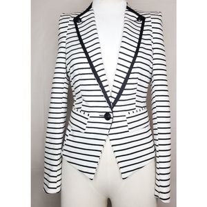 Forever 21 White Striped Blazer